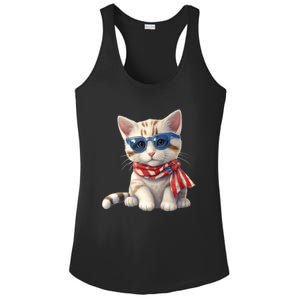 American Cat 4th Of July Cat Patriotic Cats Bengal Kitten Ladies PosiCharge Competitor Racerback Tank