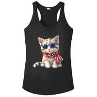 American Cat 4th Of July Cat Patriotic Cats Bengal Kitten Ladies PosiCharge Competitor Racerback Tank