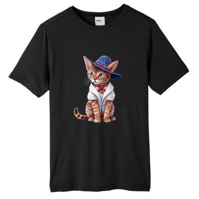 American Cat 4th Of July Cat Patriotic Cats Abyssinian Kitten Tall Fusion ChromaSoft Performance T-Shirt