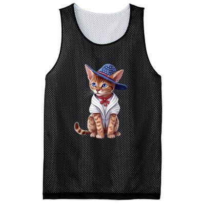 American Cat 4th Of July Cat Patriotic Cats Abyssinian Kitten Mesh Reversible Basketball Jersey Tank