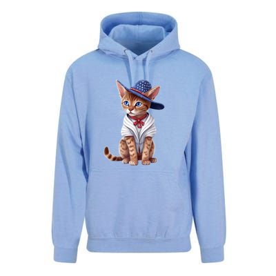 American Cat 4th Of July Cat Patriotic Cats Abyssinian Kitten Unisex Surf Hoodie