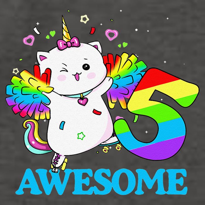Awesome Caticorn 5th Birthday Unicorn Five Years Old Vector Backpack