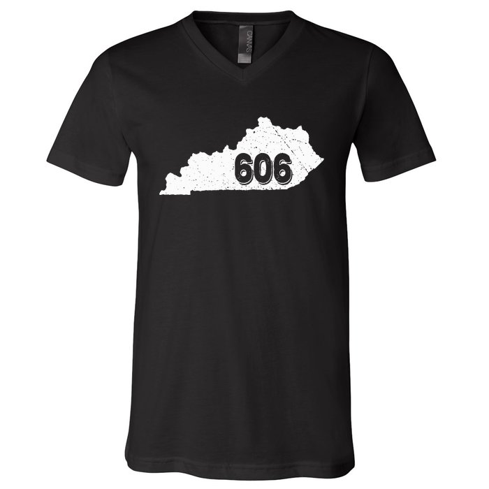 Area Code 606 Pikeville Middlesborough Ky V-Neck T-Shirt