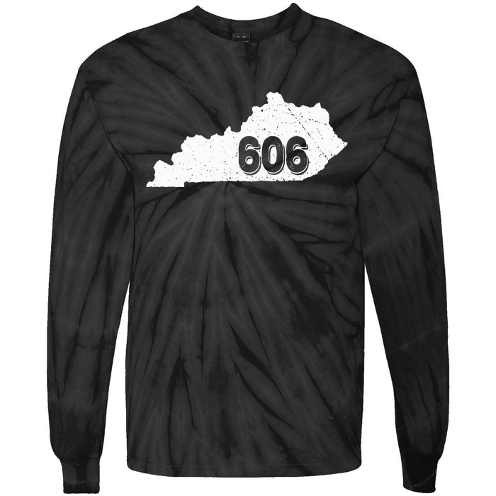 Area Code 606 Pikeville Middlesborough Ky Tie-Dye Long Sleeve Shirt