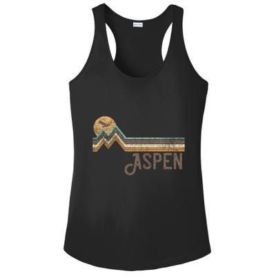 Aspen Colorado 70s 80s Retro Style Vintage Distressed Ladies PosiCharge Competitor Racerback Tank