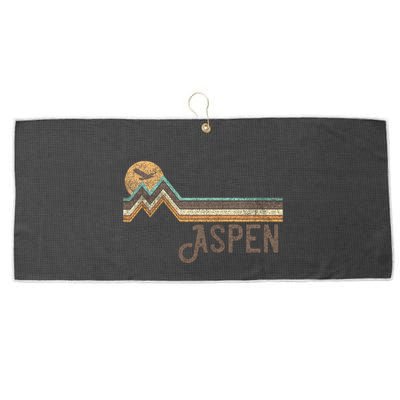 Aspen Colorado 70s 80s Retro Style Vintage Distressed Large Microfiber Waffle Golf Towel