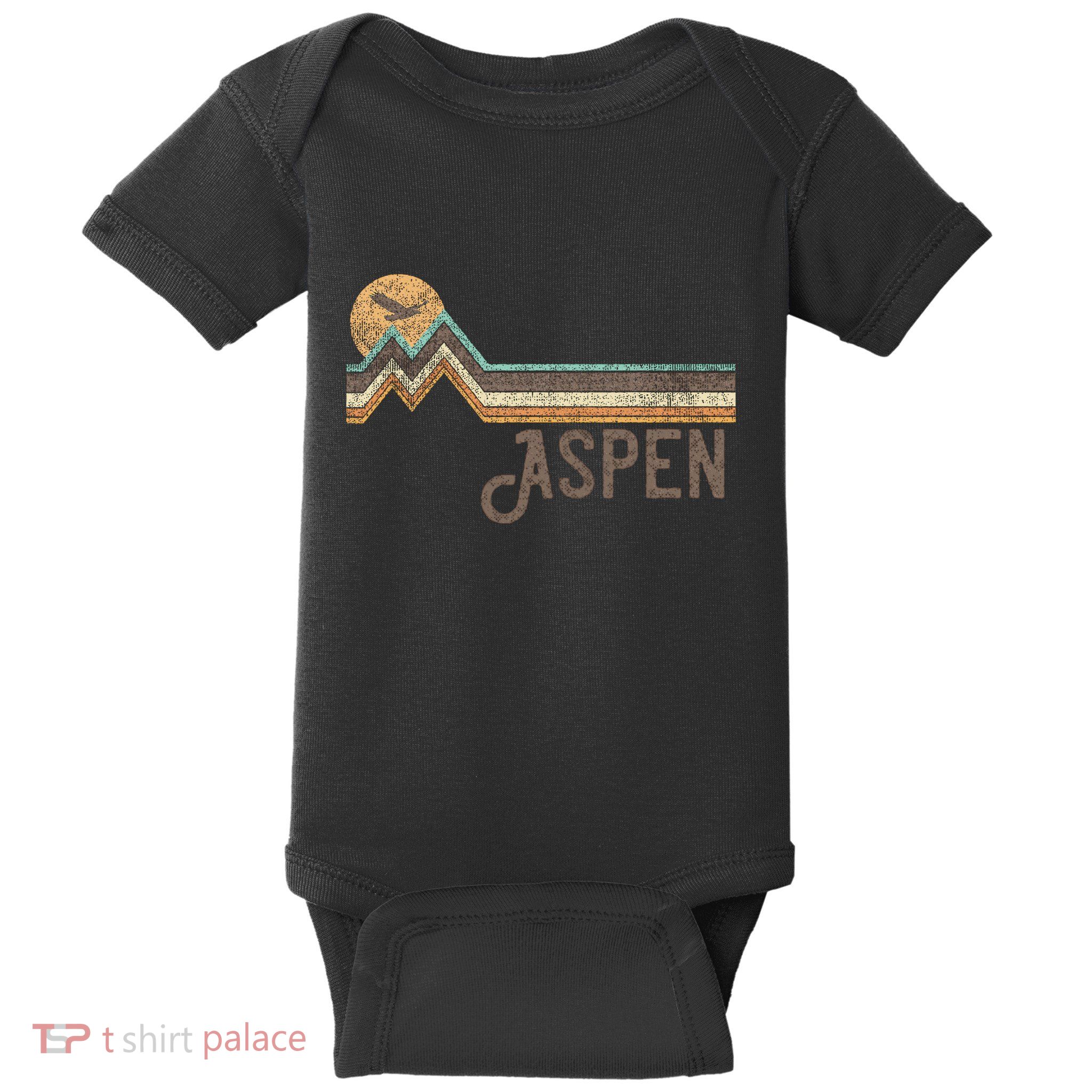 Aspen Colorado 70s 80s Retro Style Vintage Distressed Baby Bodysuit