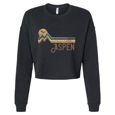 Aspen Colorado 70s 80s Retro Style Vintage Distressed Cropped Pullover Crew