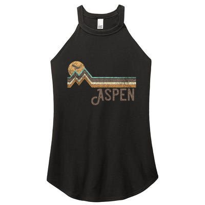 Aspen Colorado 70s 80s Retro Style Vintage Distressed Women's Perfect Tri Rocker Tank