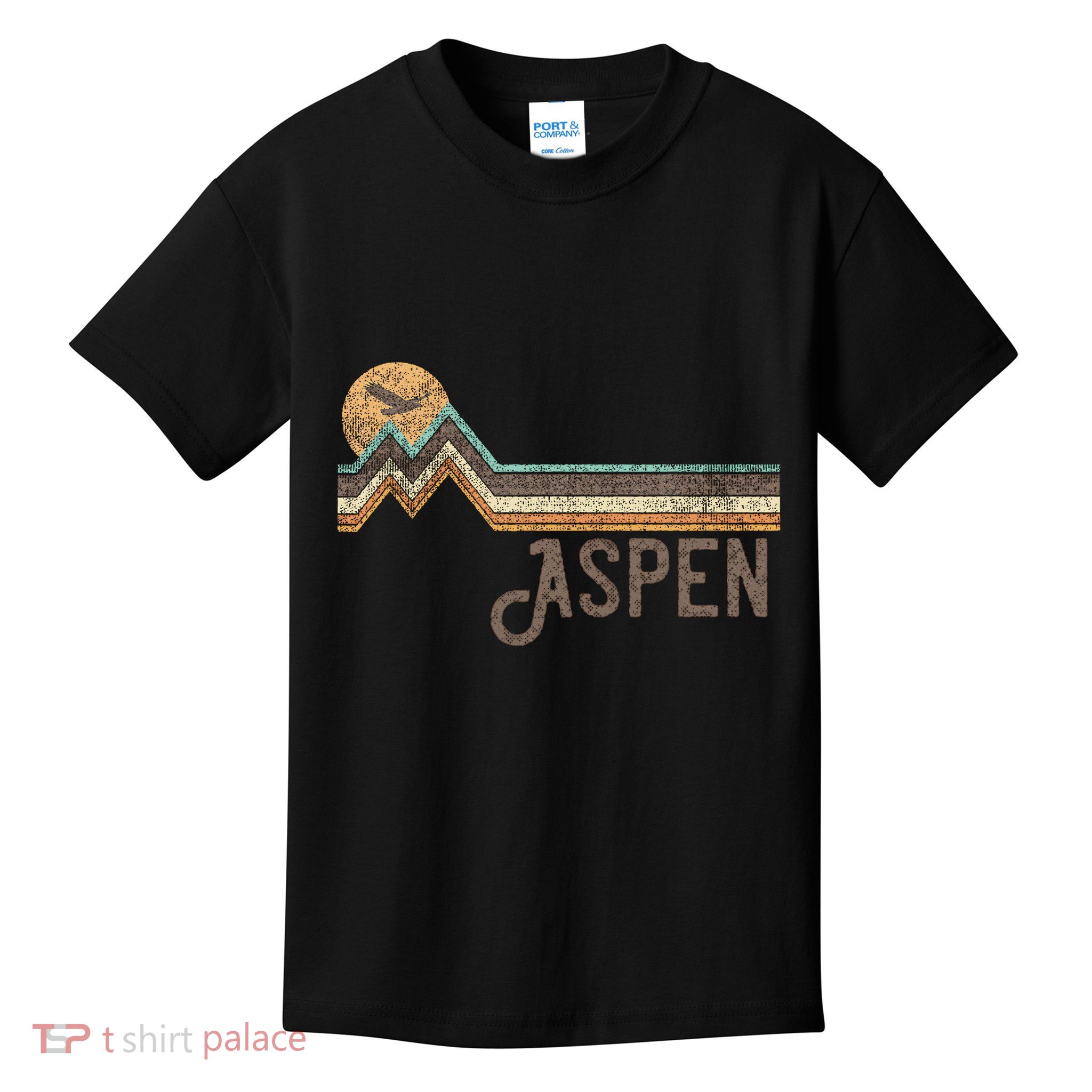 Aspen Colorado 70s 80s Retro Style Vintage Distressed Kids T-Shirt