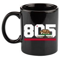Area Code 805 Santa Barbara California 11oz C Handle Ceramic Mug
