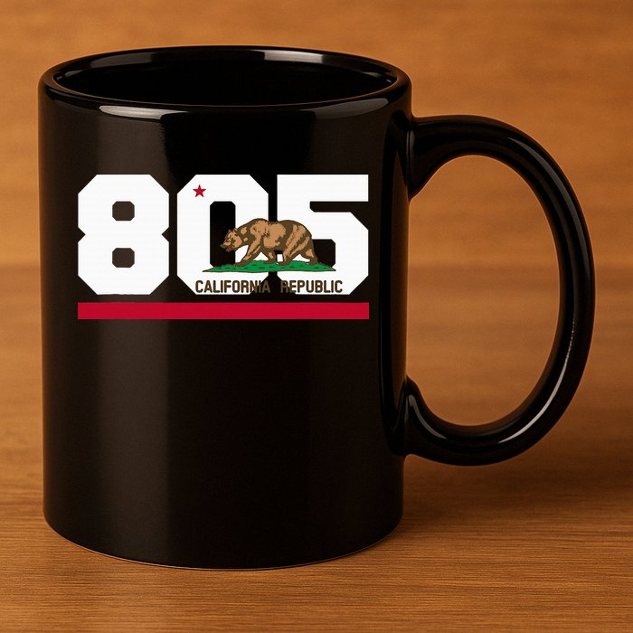 Area Code 805 Santa Barbara California 11oz C Handle Ceramic Mug