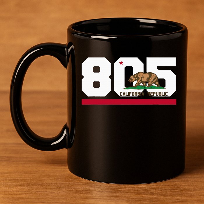 Area Code 805 Santa Barbara California 11oz C Handle Ceramic Mug