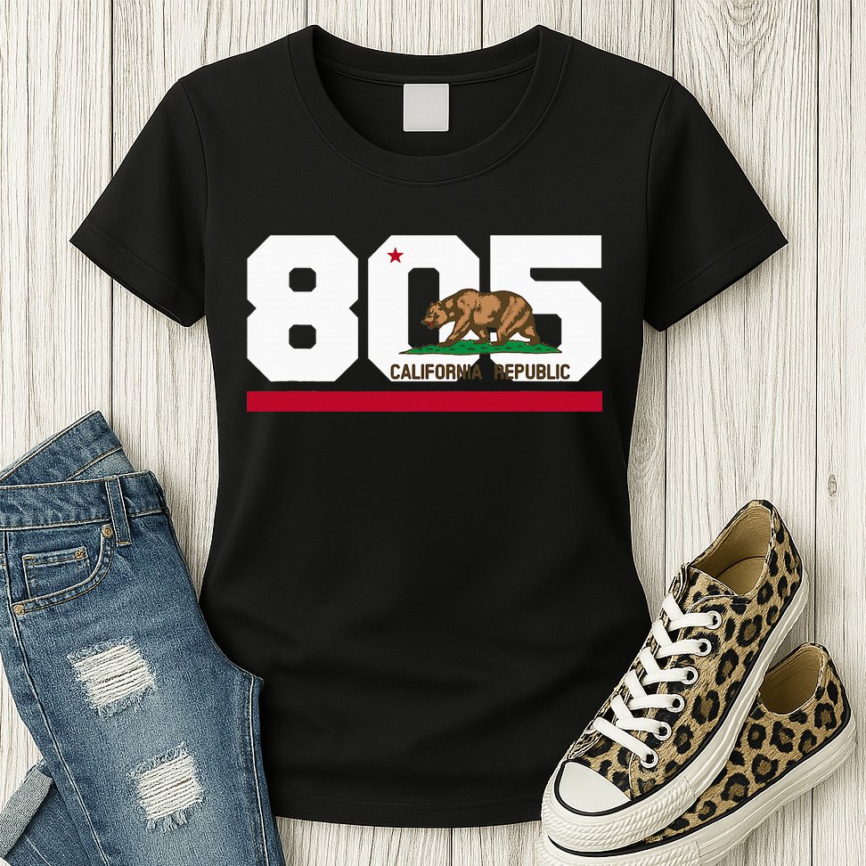 Area Code 805 Santa Barbara California Womens T-Shirt