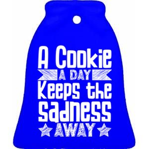 A Cookie A Day Keeps The Sadness Awar Chocolate Chips Dip Gift Ceramic Bell Ornament