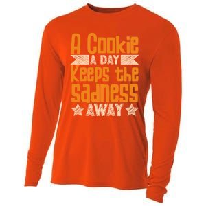 A Cookie A Day Keeps The Sadness Awar Chocolate Chips Dip Gift Cooling Performance Long Sleeve Crew