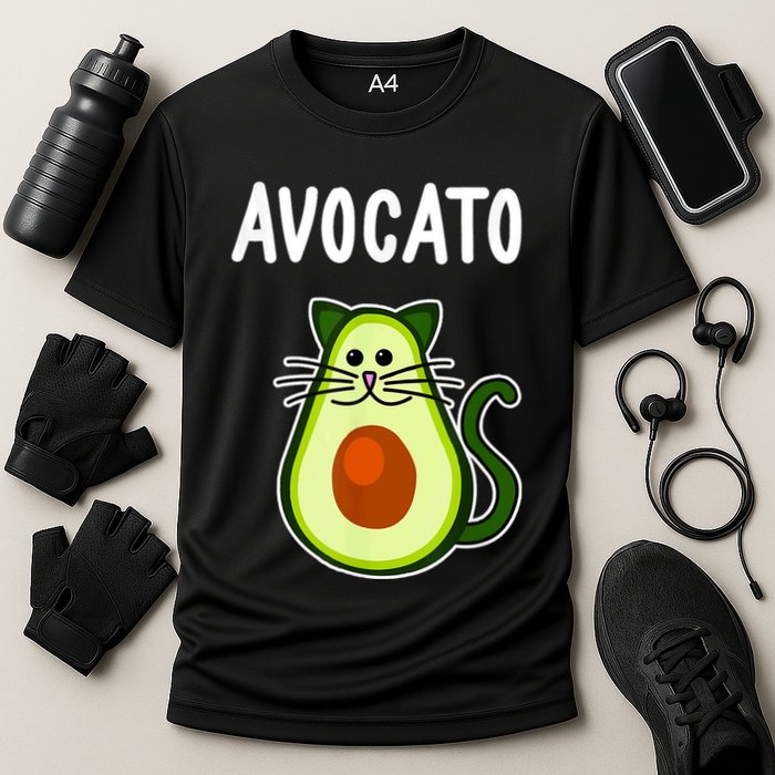 Avocato Cute Avocado Cat Cooling Performance Crew T-Shirt