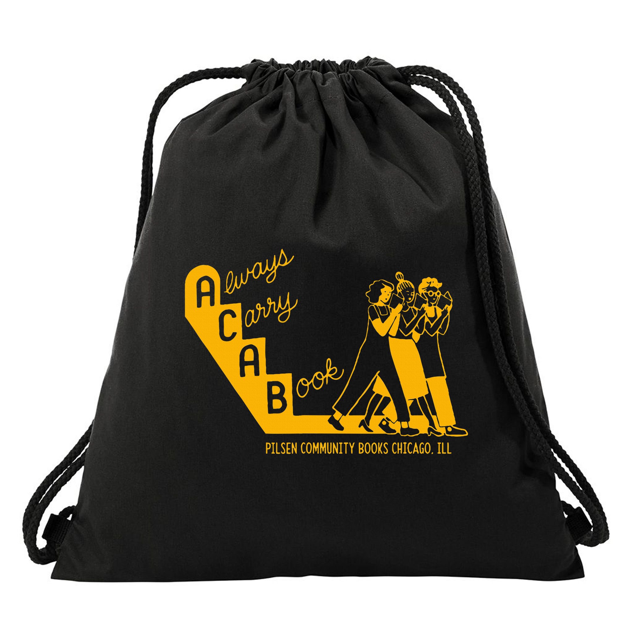 Always Carry A Book Pilsen Community Books Chicago Drawstring Bag