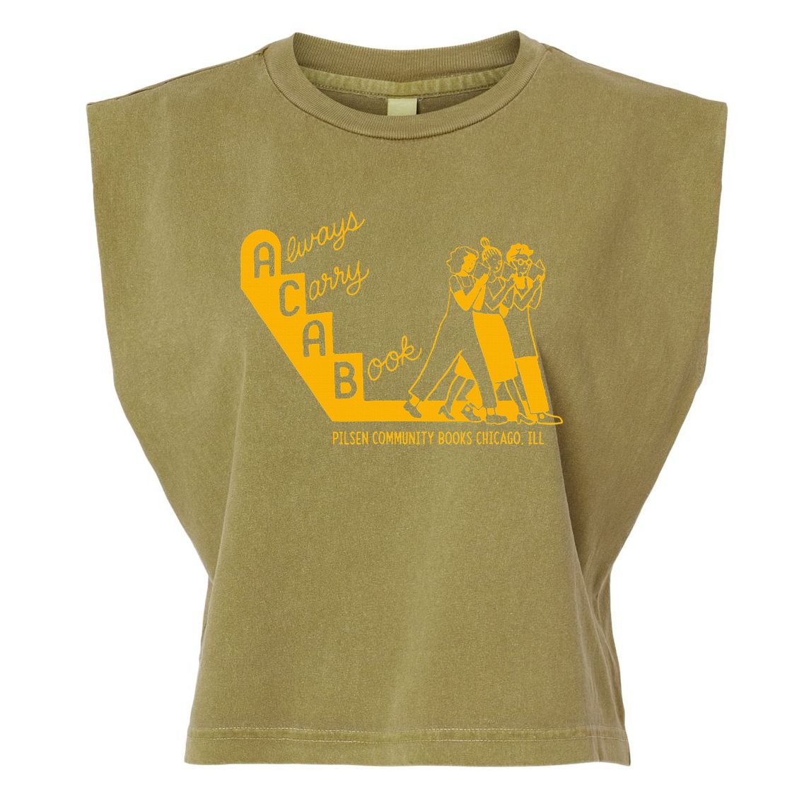 Always Carry A Book Pilsen Community Books Chicago Garment-Dyed Women's Muscle Tee