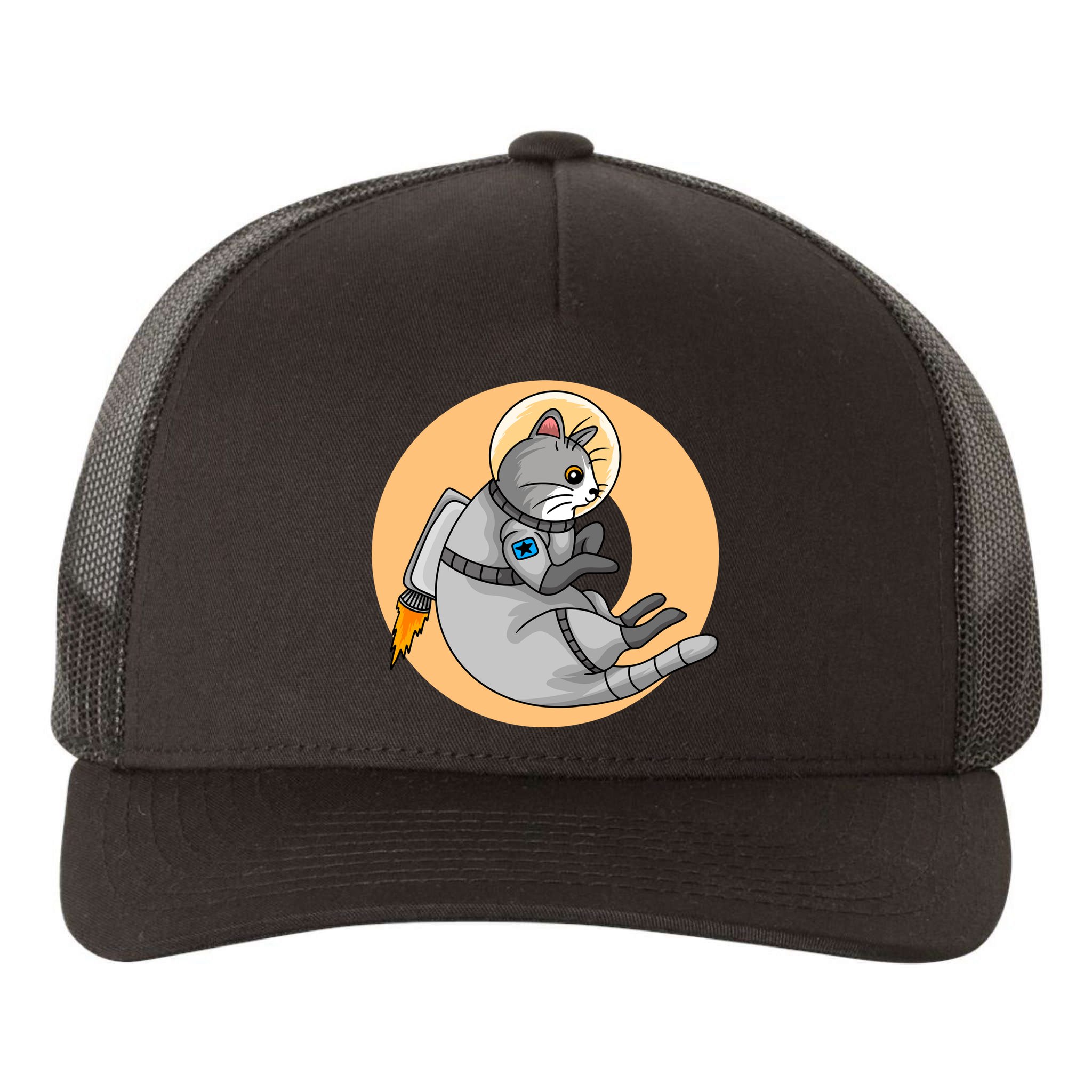 Astronaut Cat Yupoong Adult 5-Panel Trucker Hat