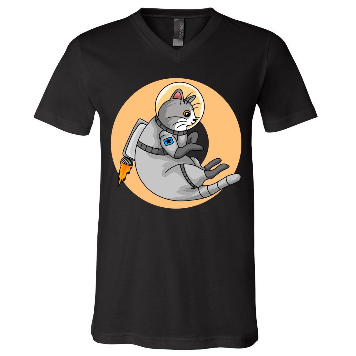Astronaut Cat V-Neck T-Shirt