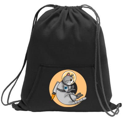 Astronaut Cat Sweatshirt Cinch Pack Bag