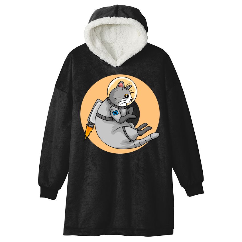 Astronaut Cat Hooded Wearable Blanket