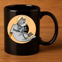 Astronaut Cat 11oz C Handle Ceramic Mug