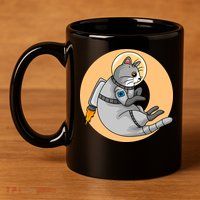 Astronaut Cat 11oz C Handle Ceramic Mug