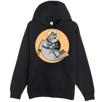 Astronaut Cat Premium Pullover Hoodie
