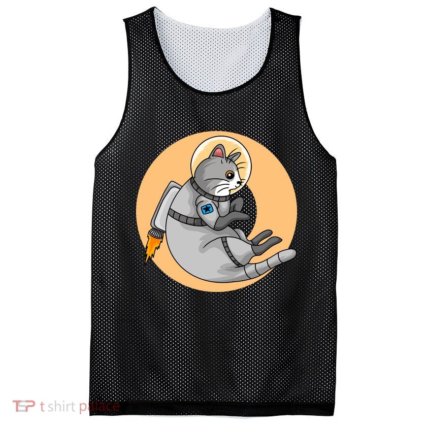 Astronaut Cat Mesh Reversible Basketball Jersey Tank