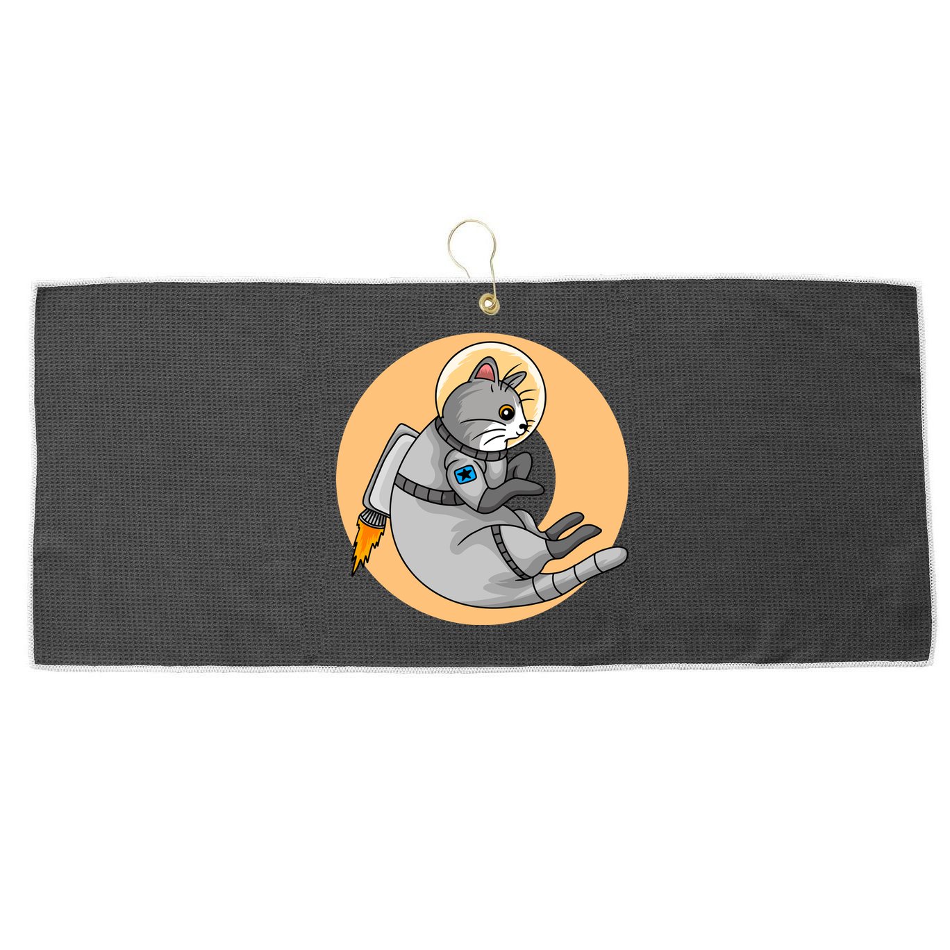 Astronaut Cat Large Microfiber Waffle Golf Towel