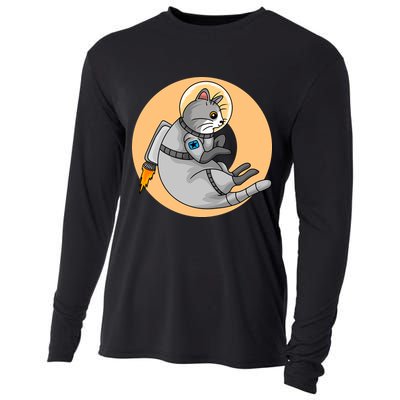 Astronaut Cat Cooling Performance Long Sleeve Crew