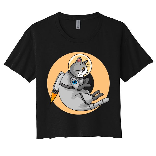 Astronaut Cat Crop Top