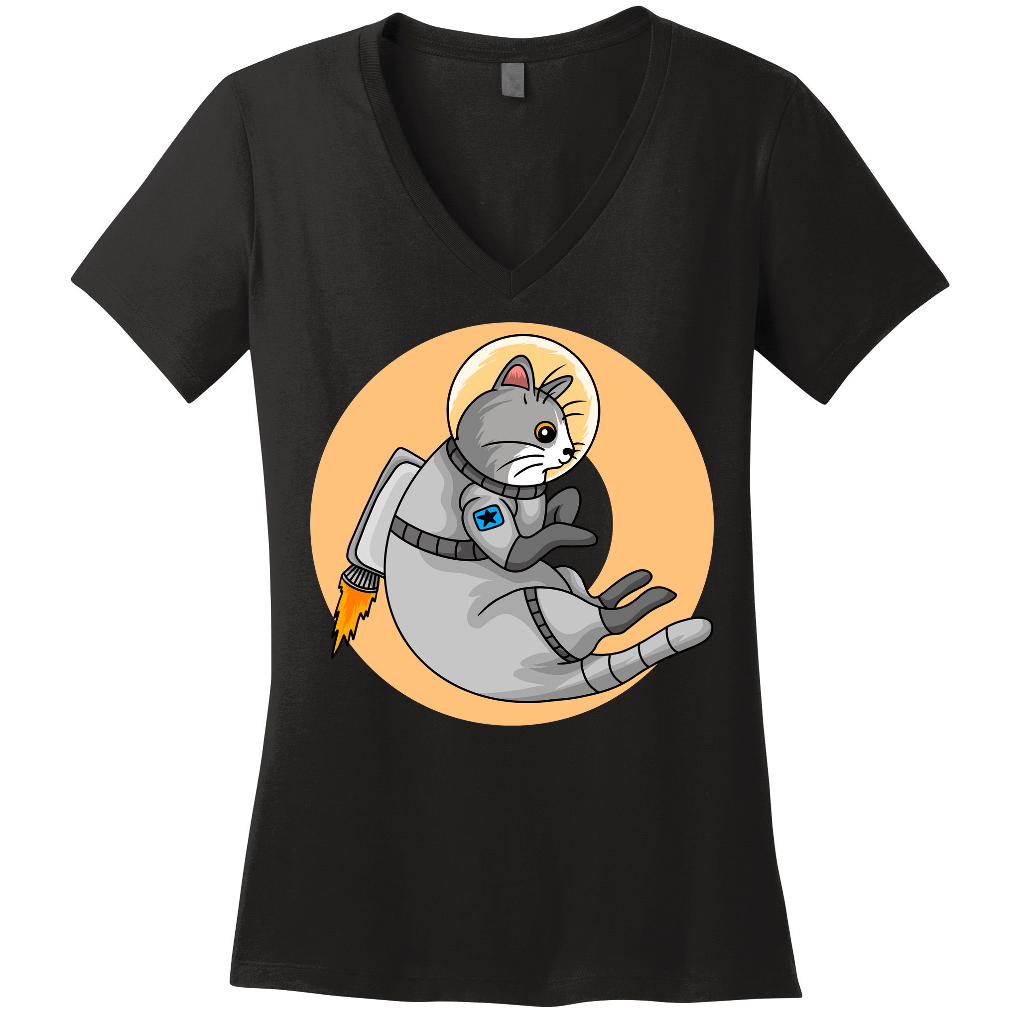 Astronaut Cat Women's V-Neck T-Shirt