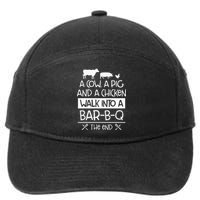 A Cow, A Pig And A Chicken Walk Into A Bar B Q The End BBQ 7-Panel Snapback Hat