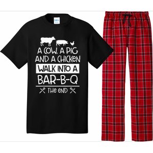 A Cow, A Pig And A Chicken Walk Into A Bar B Q The End BBQ Pajama Set