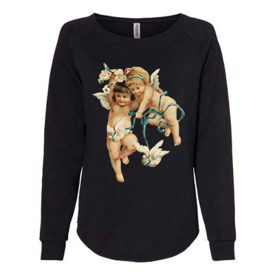 Angelic Cherubs And Doves Cute Gift Womens California Wash Sweatshirt