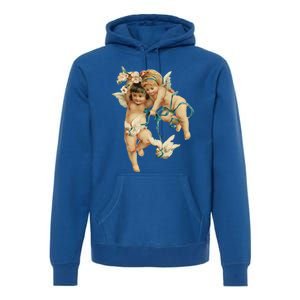 Angelic Cherubs And Doves Cute Gift Premium Hoodie