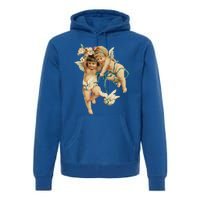 Angelic Cherubs And Doves Cute Gift Premium Hoodie