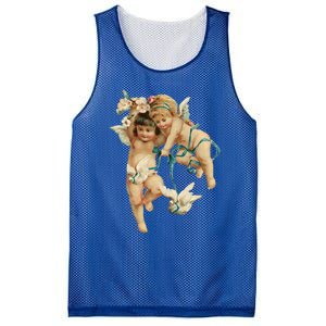 Angelic Cherubs And Doves Cute Gift Mesh Reversible Basketball Jersey Tank