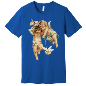 Angelic Cherubs And Doves Cute Gift Premium T-Shirt