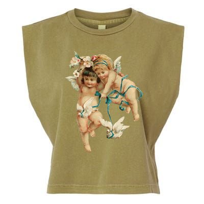 Angelic Cherubs And Doves Cute Gift Garment-Dyed Women's Muscle Tee