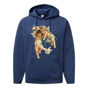 Angelic Cherubs And Doves Cute Gift Performance Fleece Hoodie