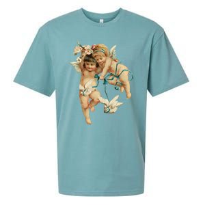 Angelic Cherubs And Doves Cute Gift Sueded Cloud Jersey T-Shirt