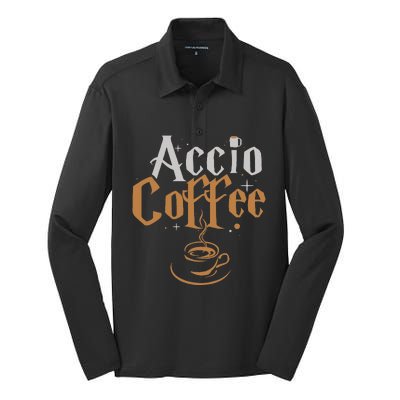 Accio Coffee Silk Touch Performance Long Sleeve Polo