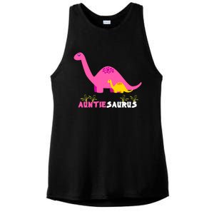 Auntiesaurus Cute Auntie Saurus Dinosaur Aunt Matching Ladies PosiCharge Tri-Blend Wicking Tank