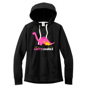 Auntiesaurus Cute Auntie Saurus Dinosaur Aunt Matching Women's Fleece Hoodie