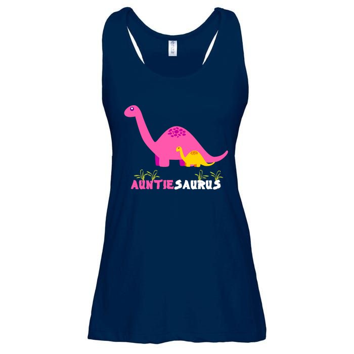 Auntiesaurus Cute Auntie Saurus Dinosaur Aunt Matching Ladies Essential Flowy Tank