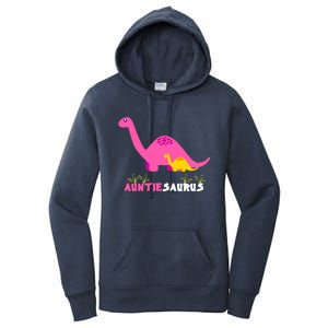 Auntiesaurus Cute Auntie Saurus Dinosaur Aunt Matching Women's Pullover Hoodie